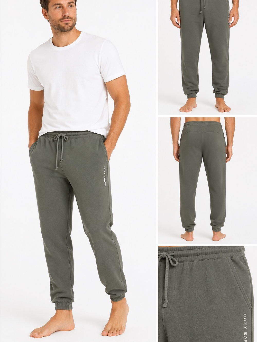 Cozy Earth Men's Olive Drawstring Joggers MSRP $108 2XL NWT